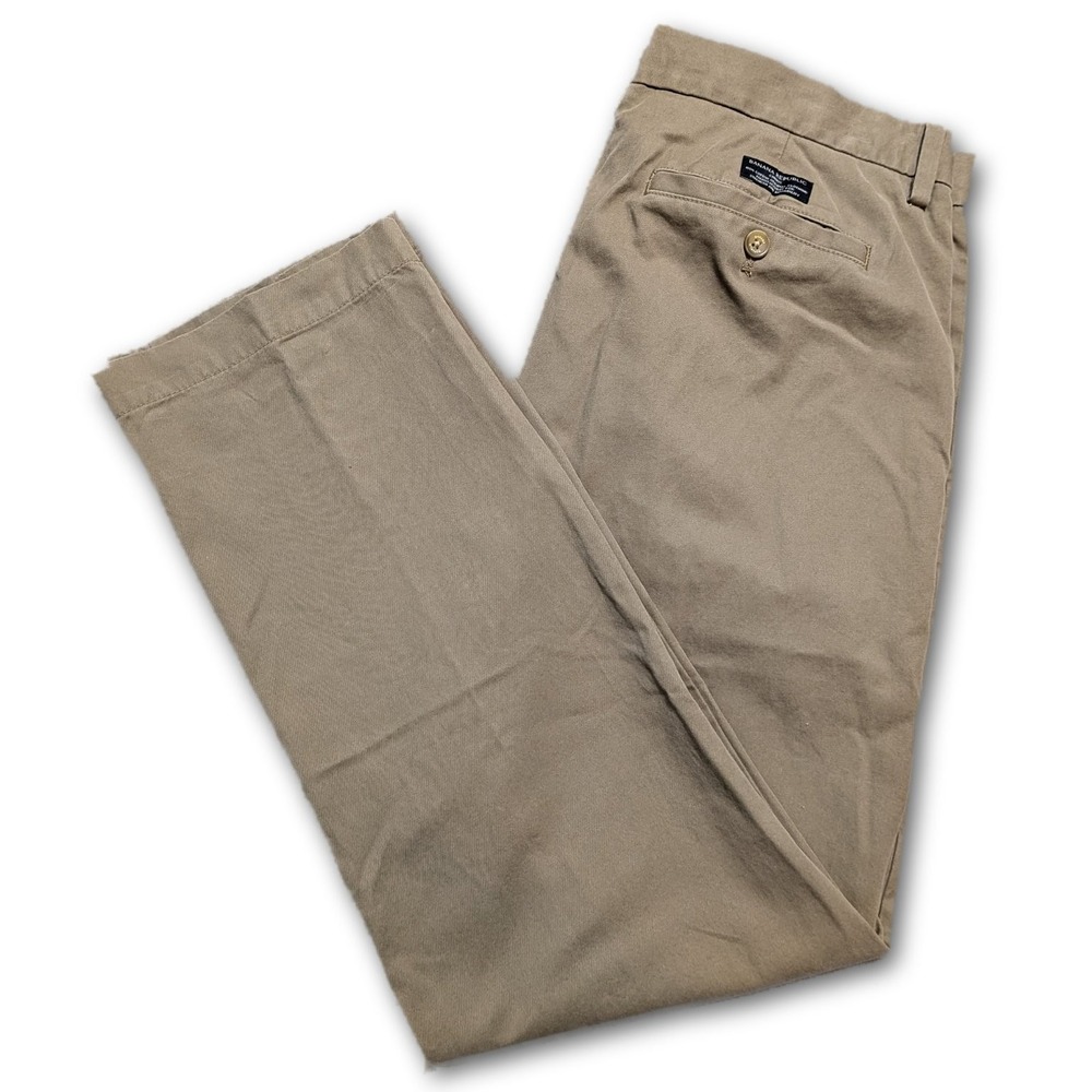 Banana Republic Emerson Mens Pants Chino Tan 34x30 Straight Leg 100% Cotton Flat